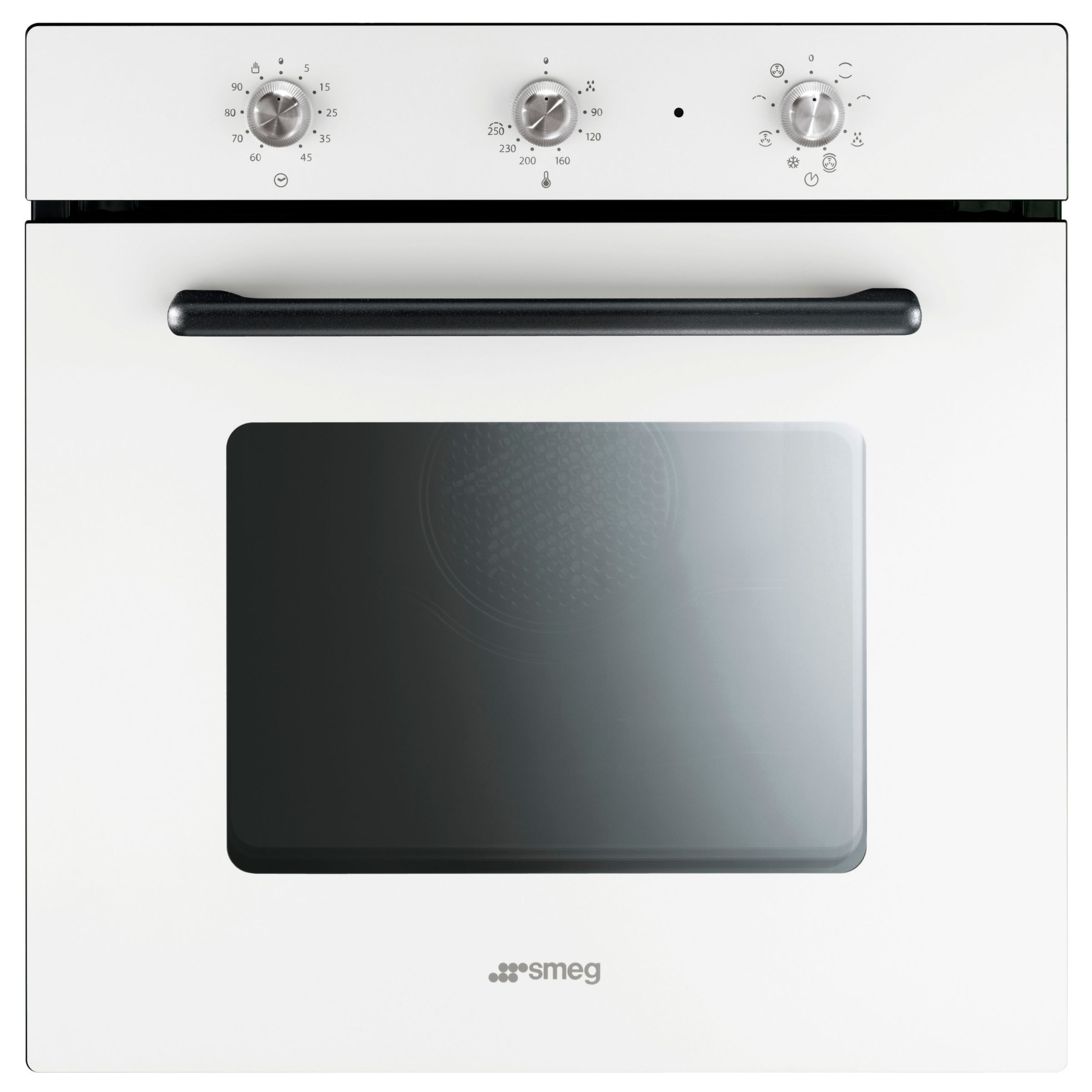 Smeg F608SB Marc Newson Single Electric Oven, Vetro Blanco at John Lewis