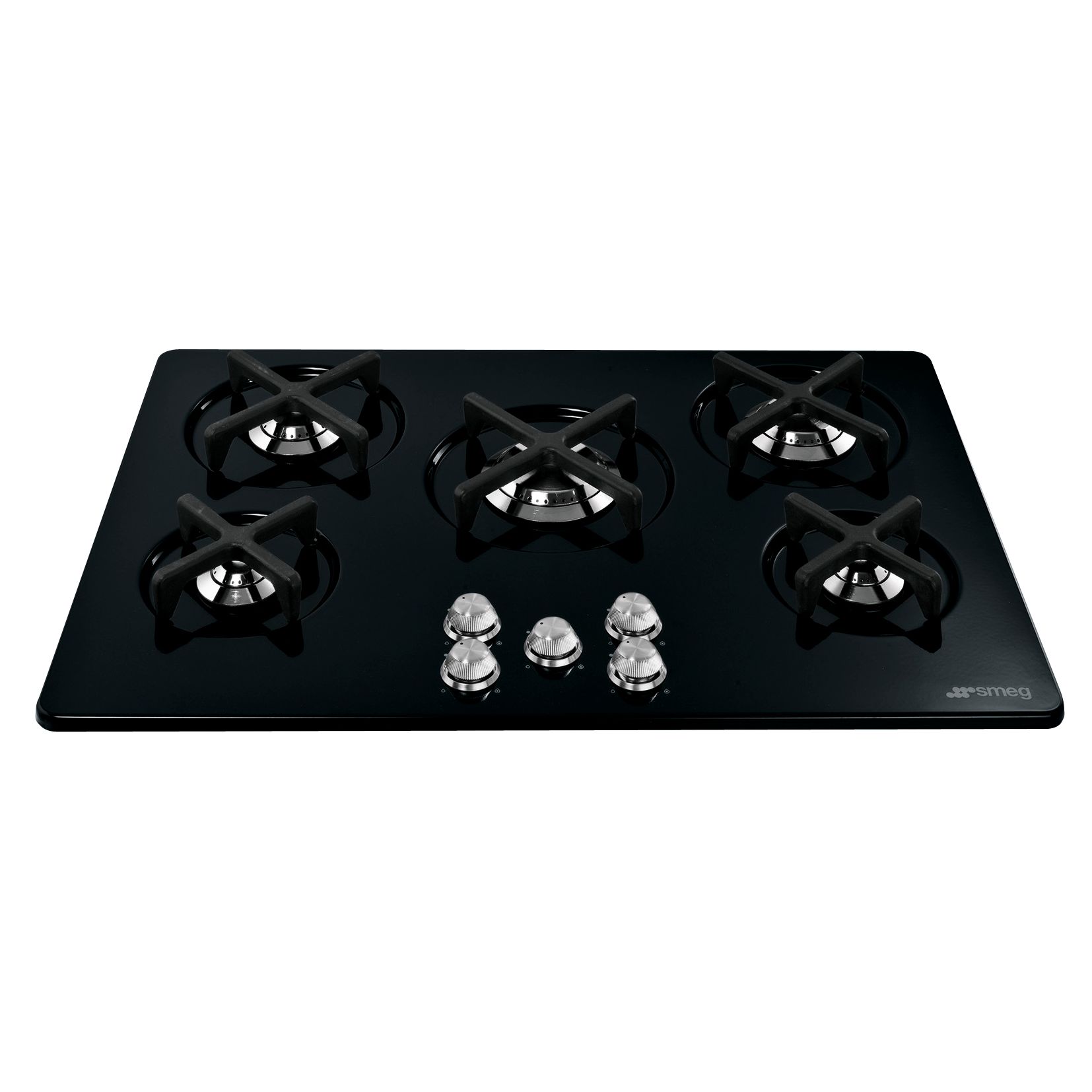 Smeg P755SN Marc Newson Gas Hob, Vetro Nero at John Lewis
