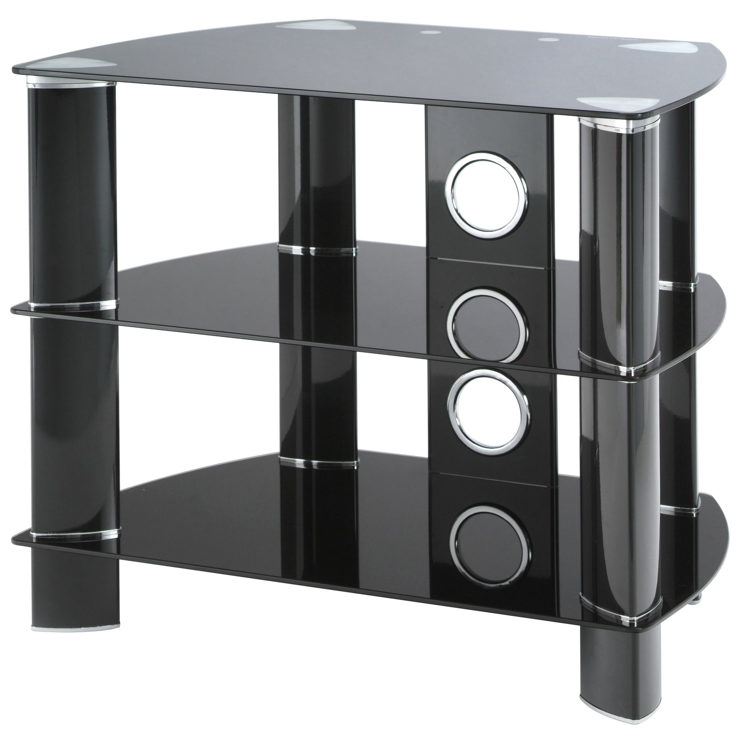 John Lewis JL600/B10 Television Stand, Black Glass