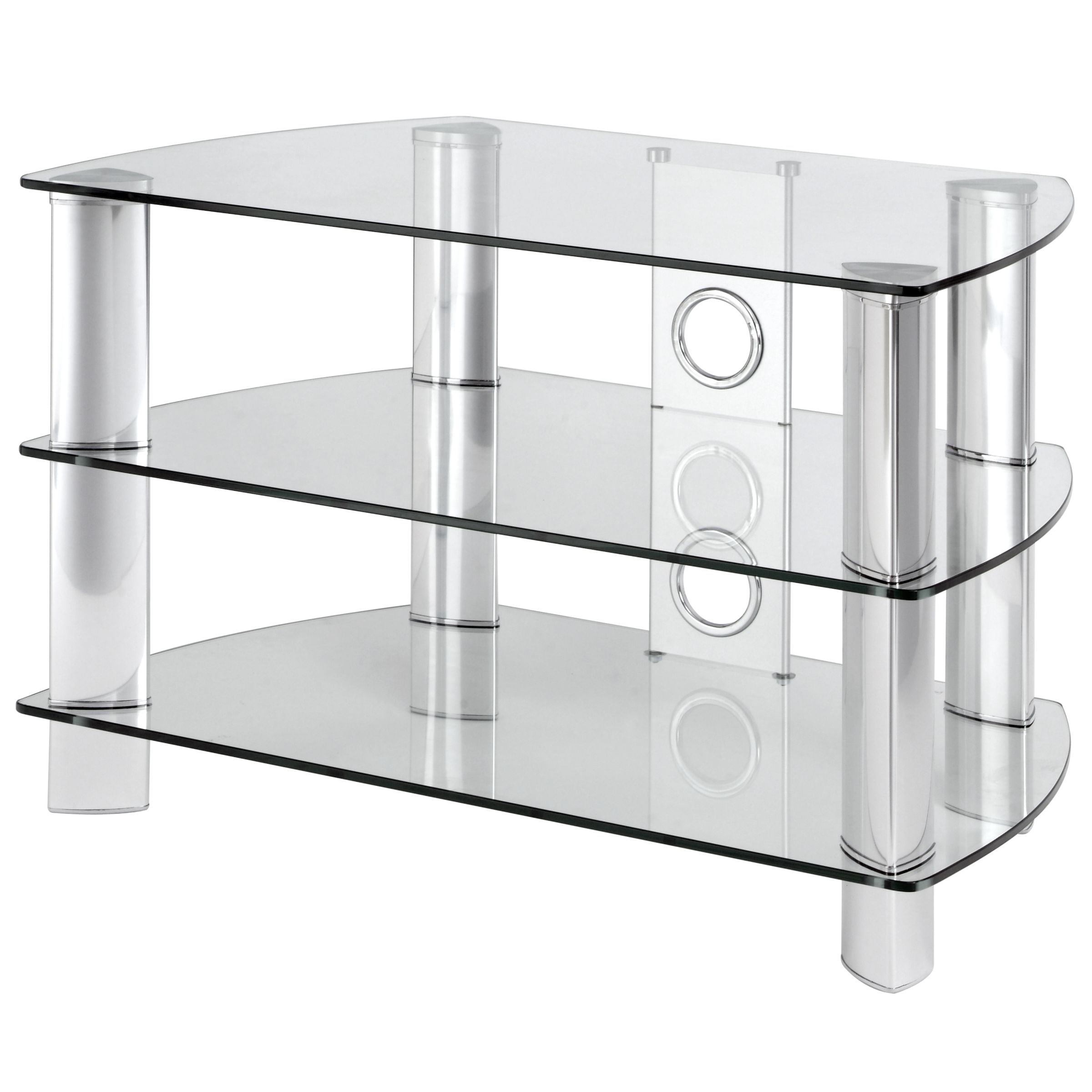 John Lewis JL800/C10 Television Stand, Clear Glass
