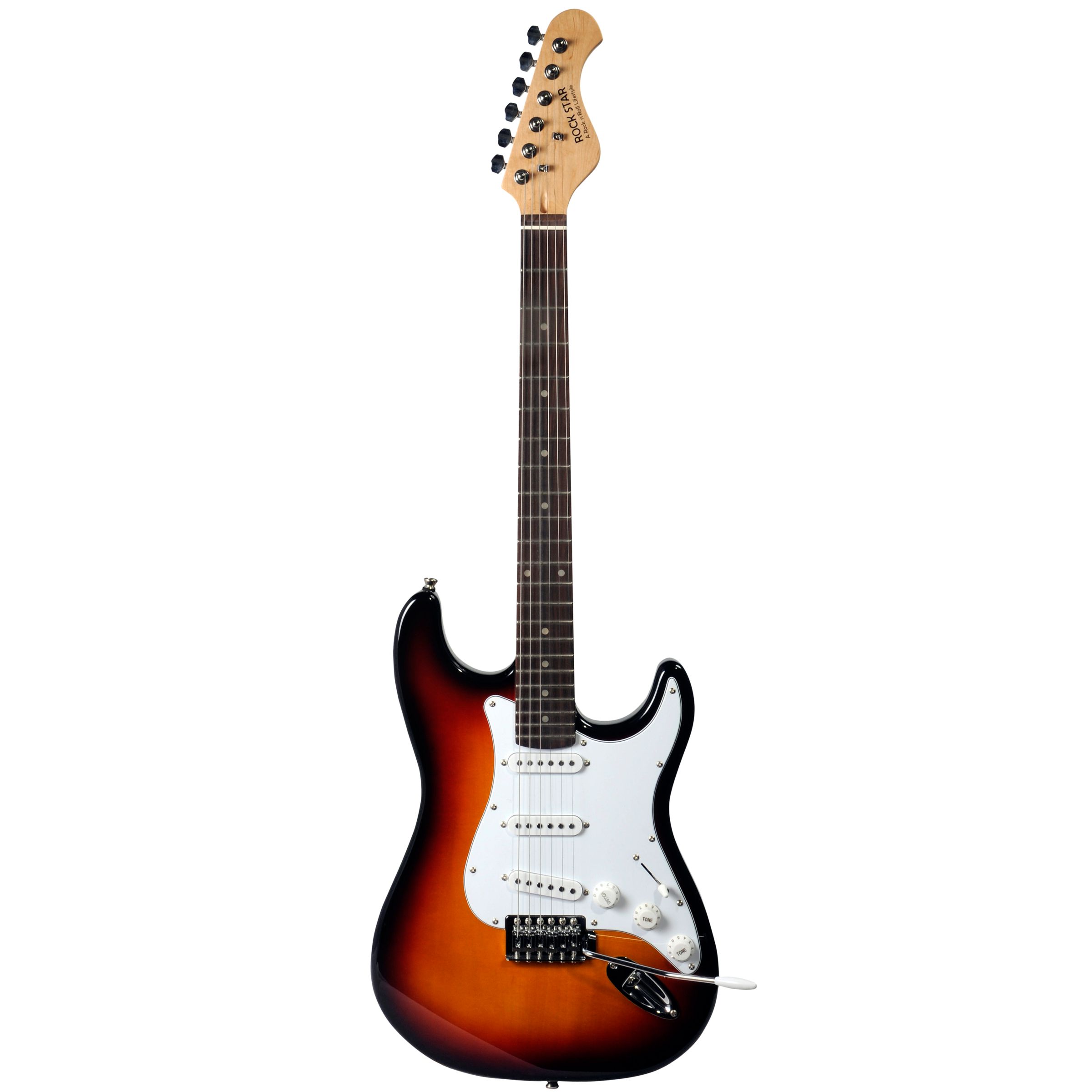 Rock Star Academy Strat Style Electric Guitar Package with Amplifier, Sunburst at John Lewis