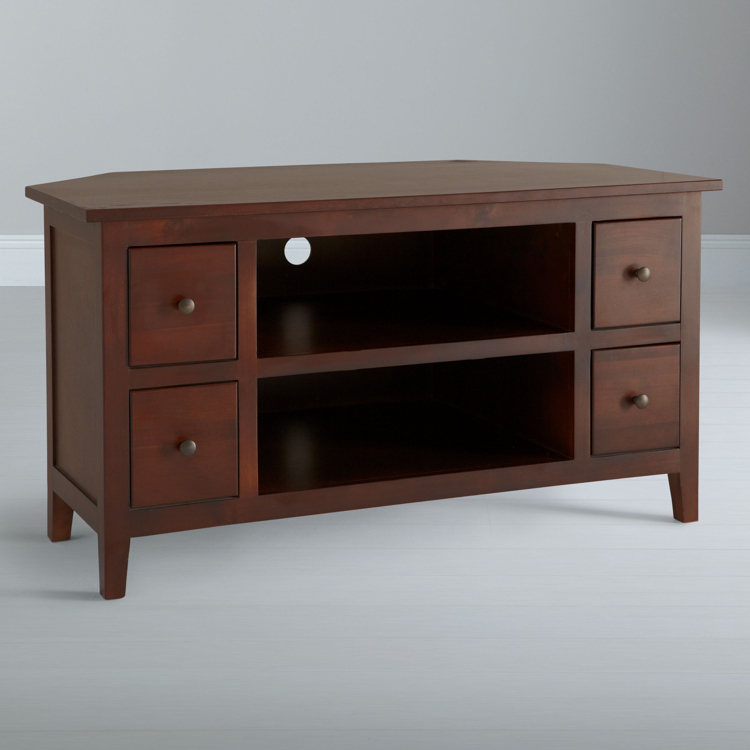 Grove Corner TV Stand, Dark Acacia