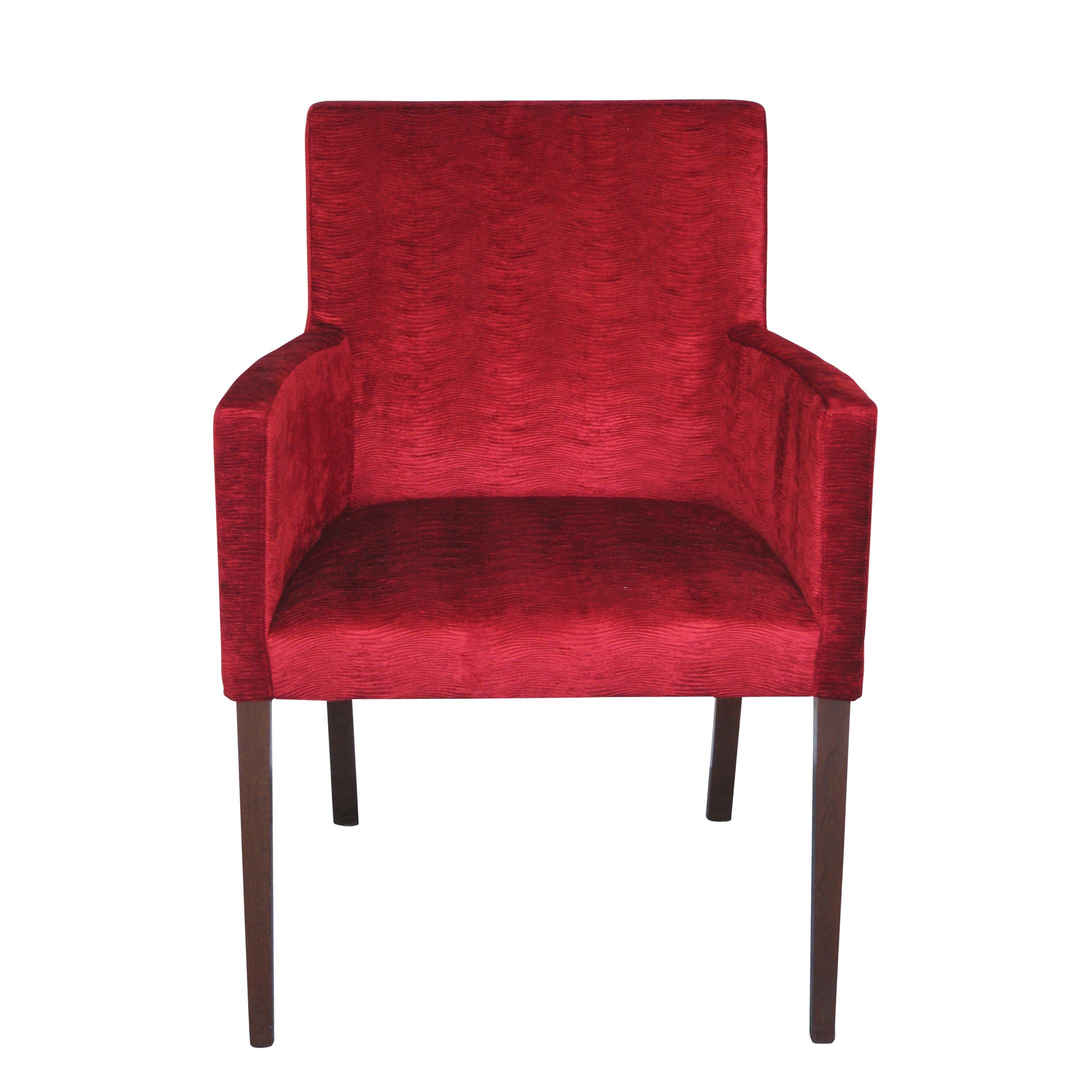 John Lewis Helene Armchair, Arkona Velvet Red / Dark Oak at JohnLewis