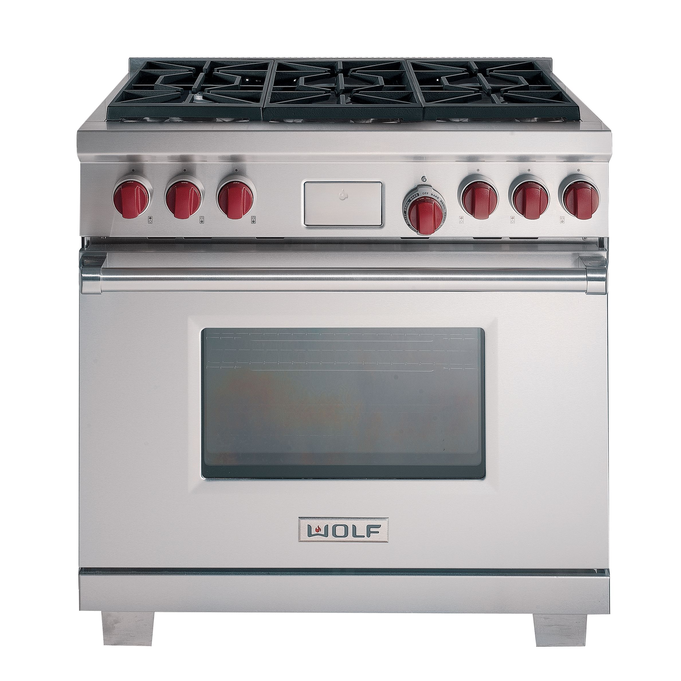 Wolf ICBDF366 Dual Fuel Range Cooker, Stainless Steel at John Lewis