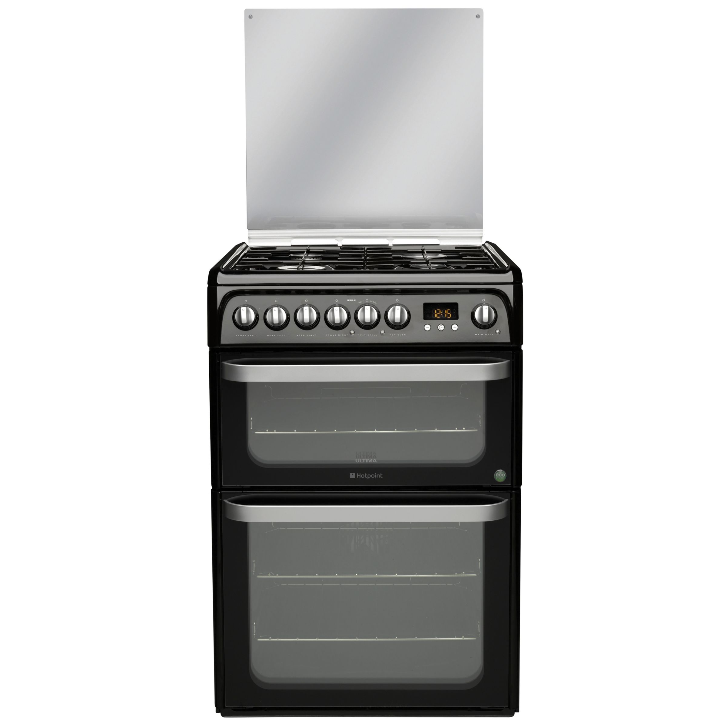 Hotpoint HUD61K Ultima Dual Fuel Cooker, Black at John Lewis