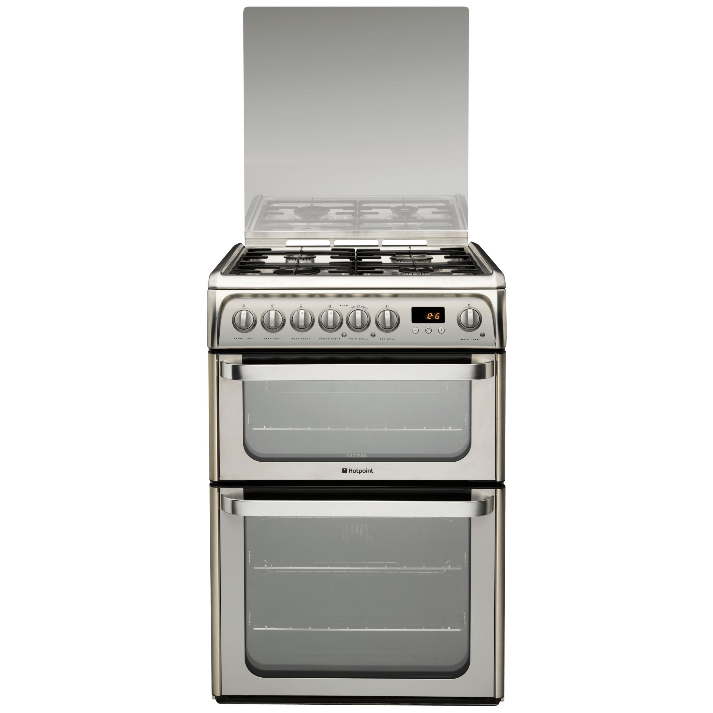 Hotpoint HUD61X Ultima Dual Fuel Cooker, Stainless Steel at John Lewis