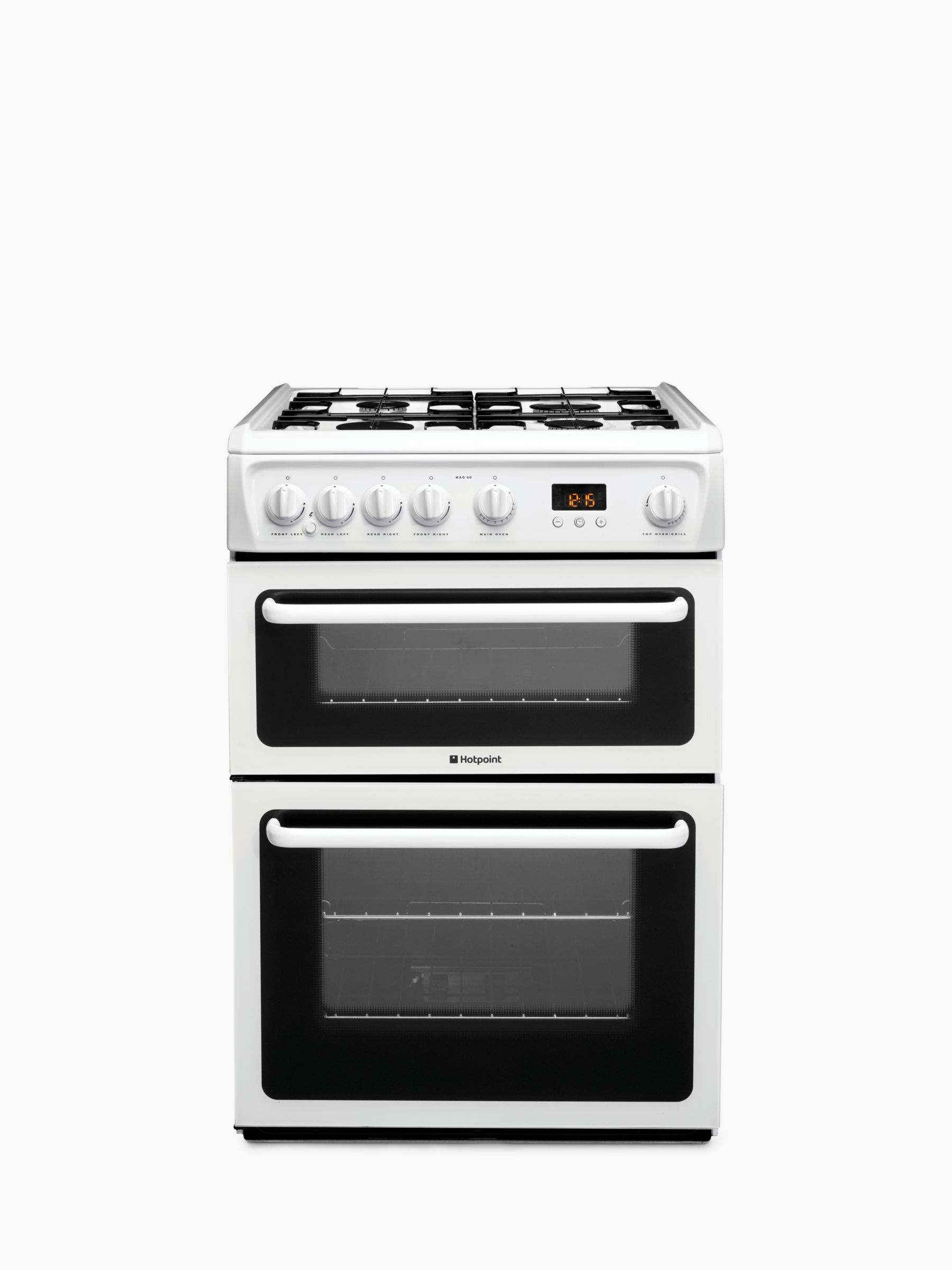 Hotpoint HAG60P Gas Cooker, White at John Lewis