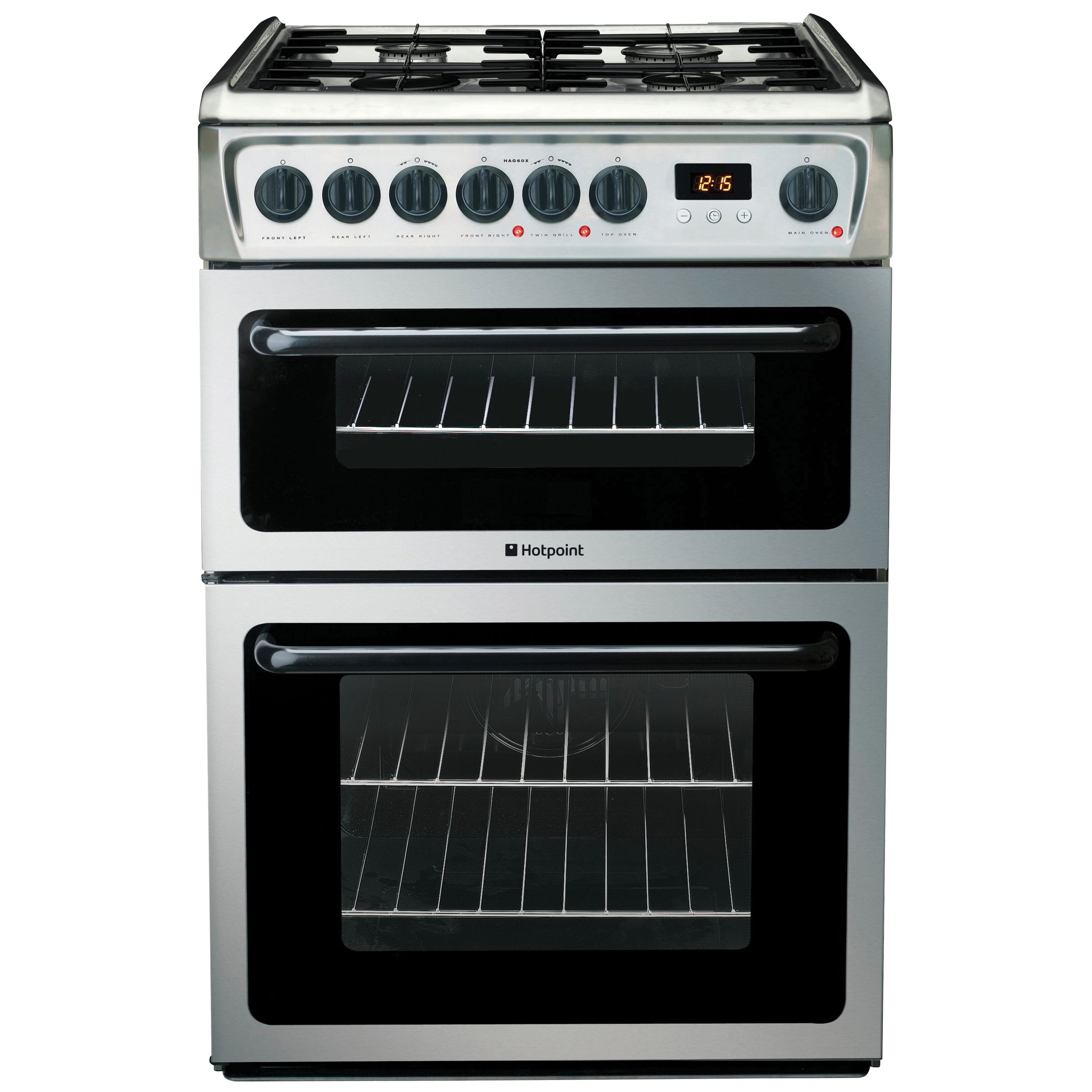 Hotpoint HAG60X Gas Cooker, Stainless Steel at John Lewis