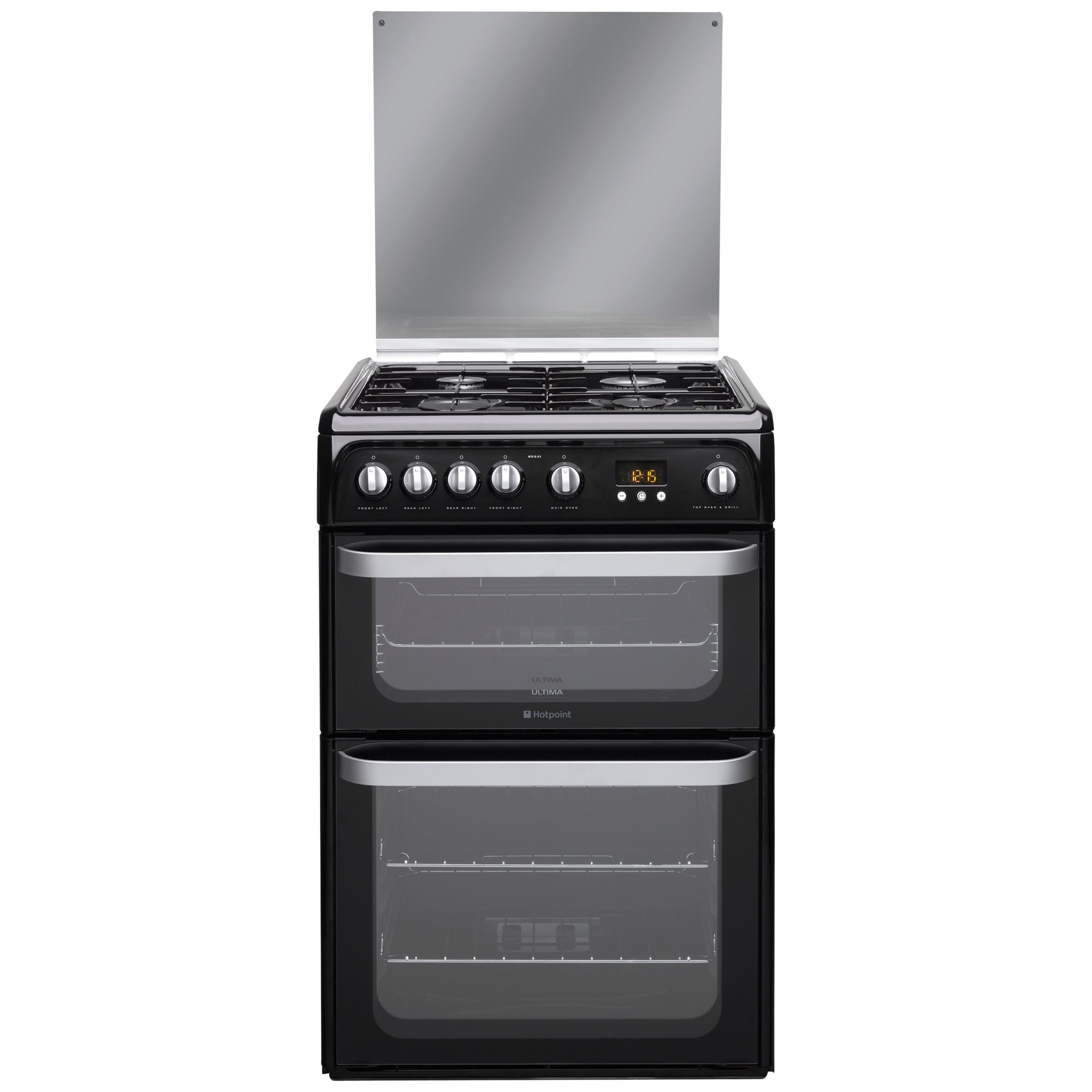 Hotpoint HUG61K Ultima Gas Cooker, Black at John Lewis