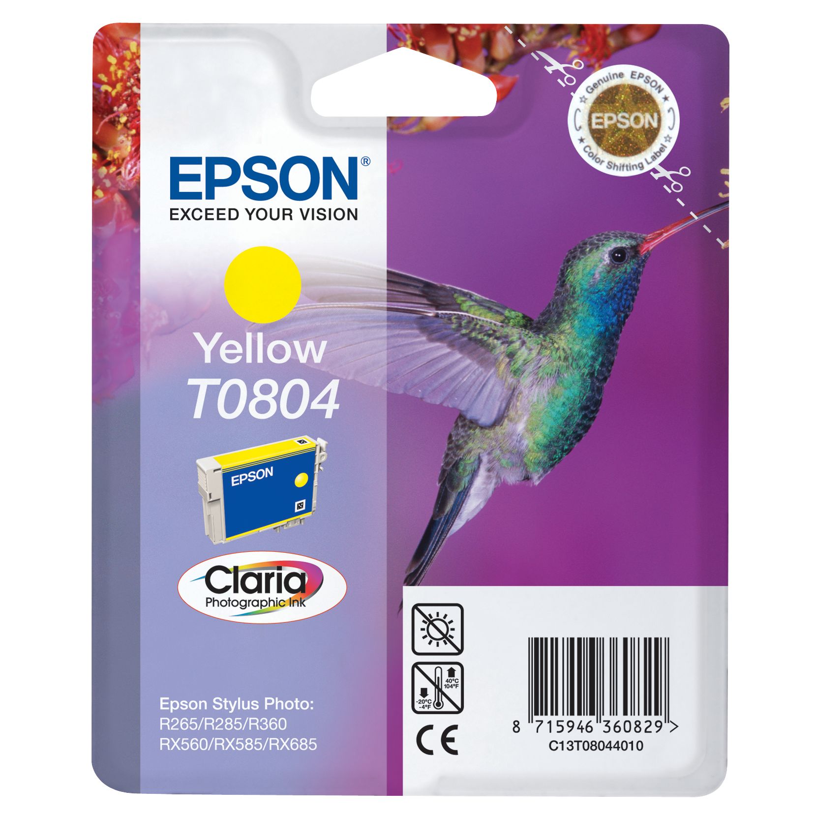 Epson Genuine Yellow Epson T0804 Ink Cartridge -