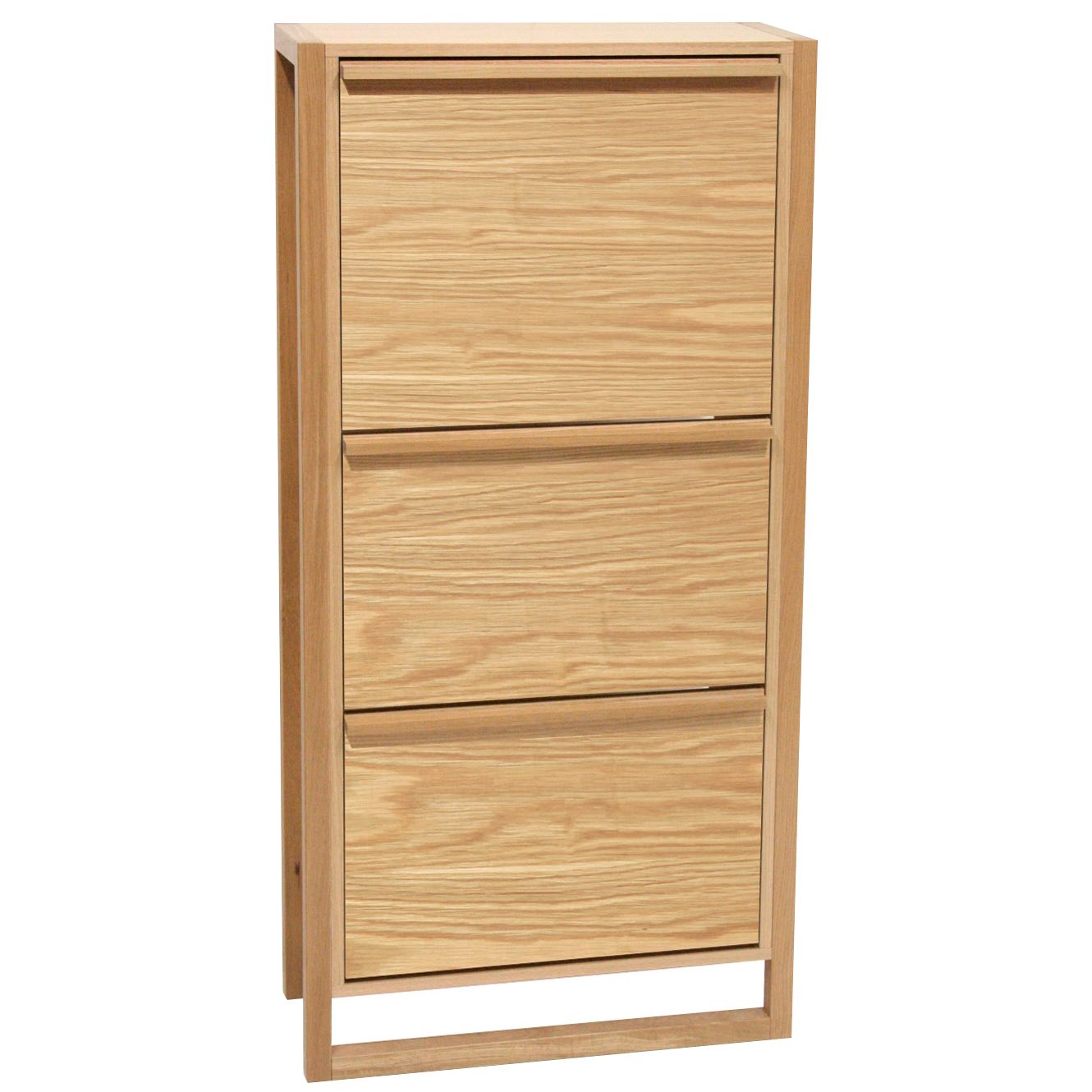 John Lewis Tall Shoe Storage Cabinet, Oak at JohnLewis