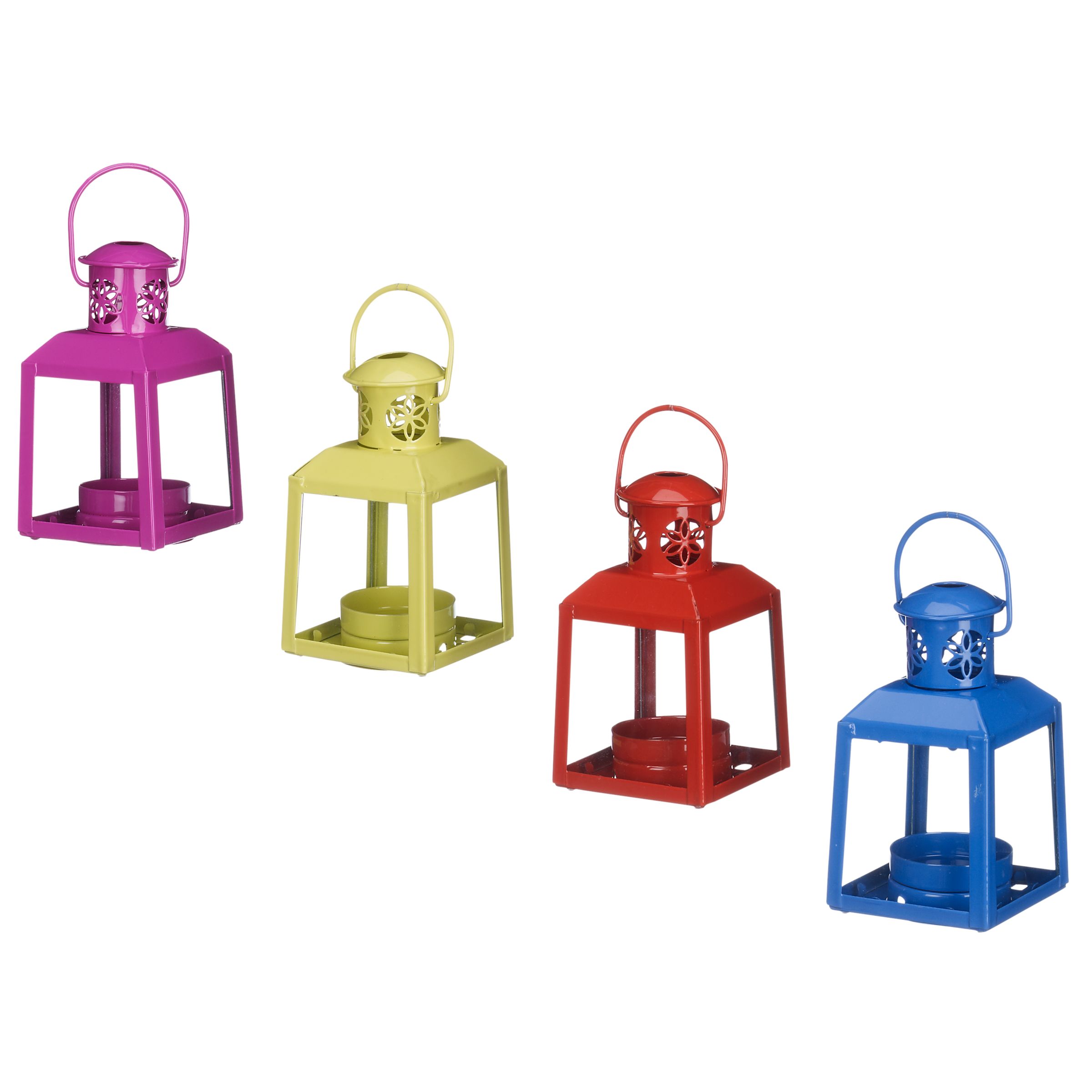 John Lewis Bright Mini Lanterns, Set of 4, Multi