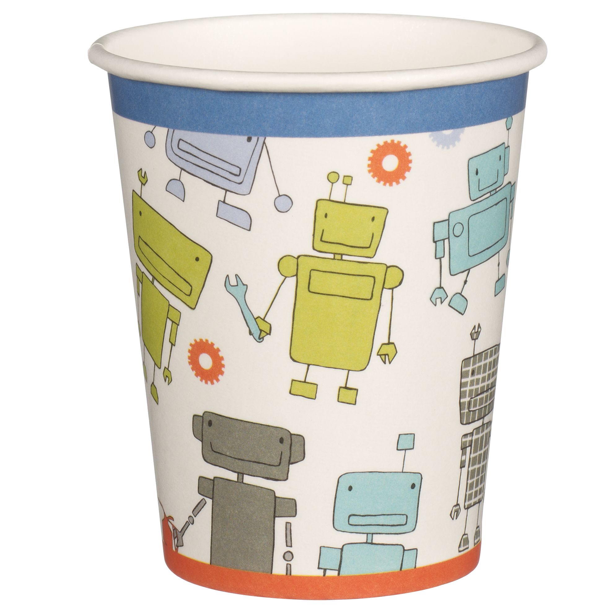 little home at John Lewis, Robots and Rivets, Paper Cups, Pack of 8