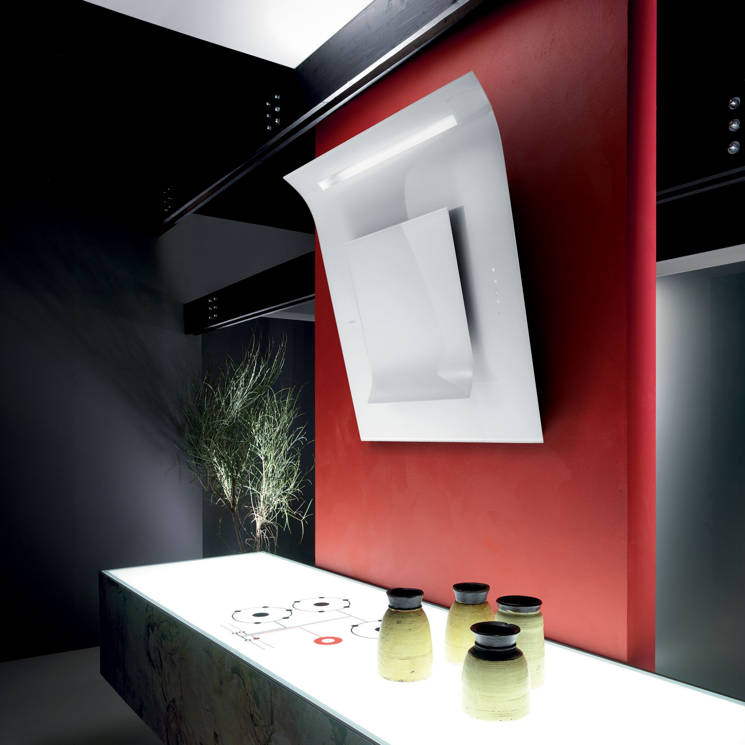 Elica Leaf Chimney Cooker Hood, White at John Lewis