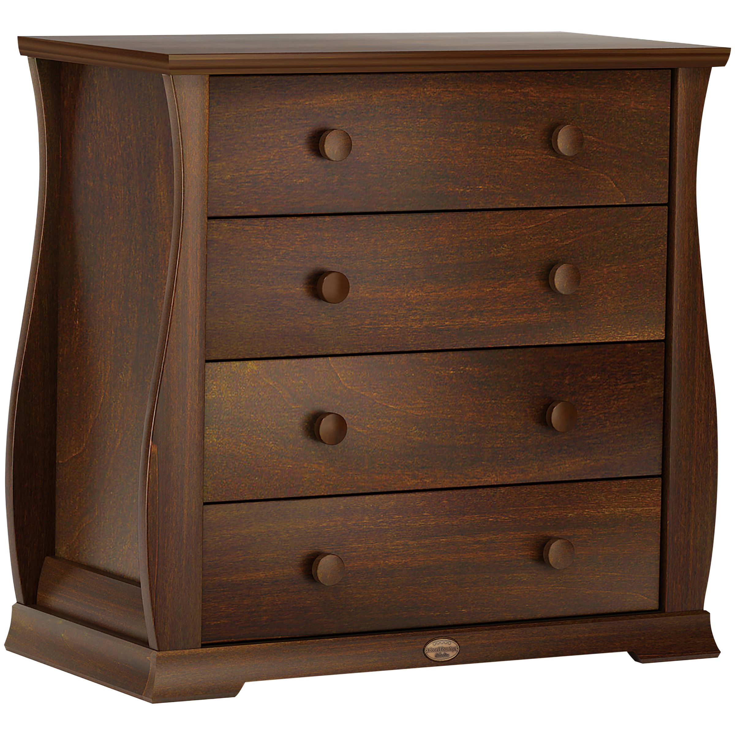 Sleigh 4 Drawer Chest, English Oak