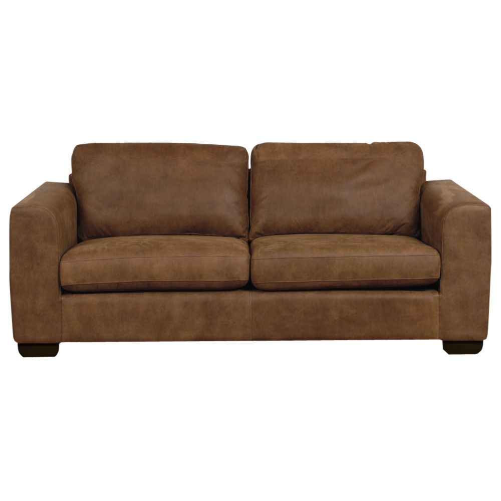 John Lewis Felix Large Leather Sofa, Ashanti Hide / Dark Leg, width 202cm