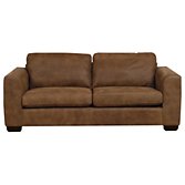 John Lewis Felix Large Leather Sofa, Ashanti Hide / Dark Leg, width 202cm