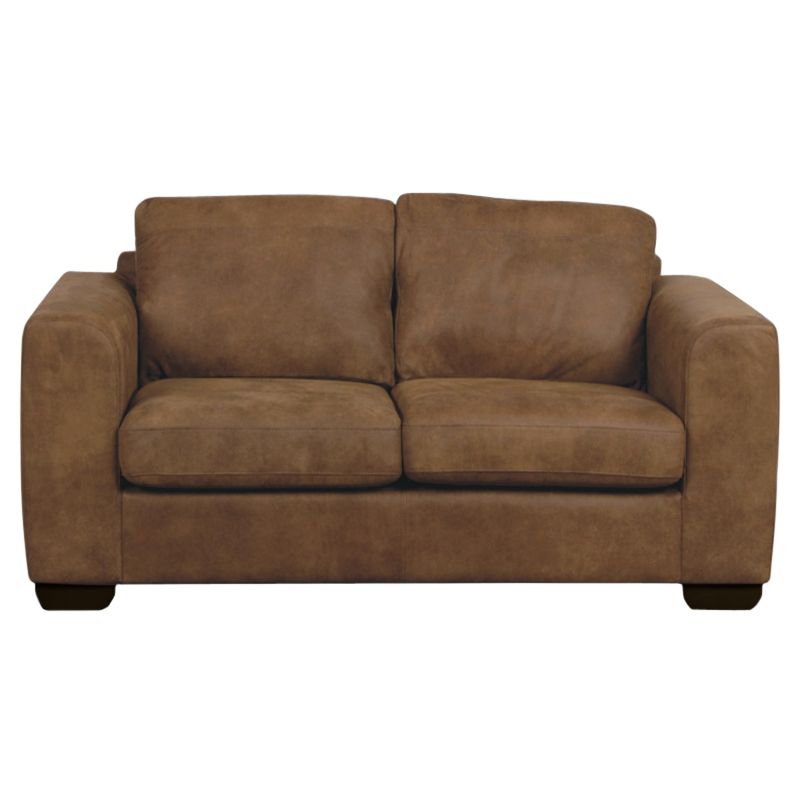 John Lewis Felix Small Leather Sofa, Ashanti Hide / Dark Leg, width 168cm