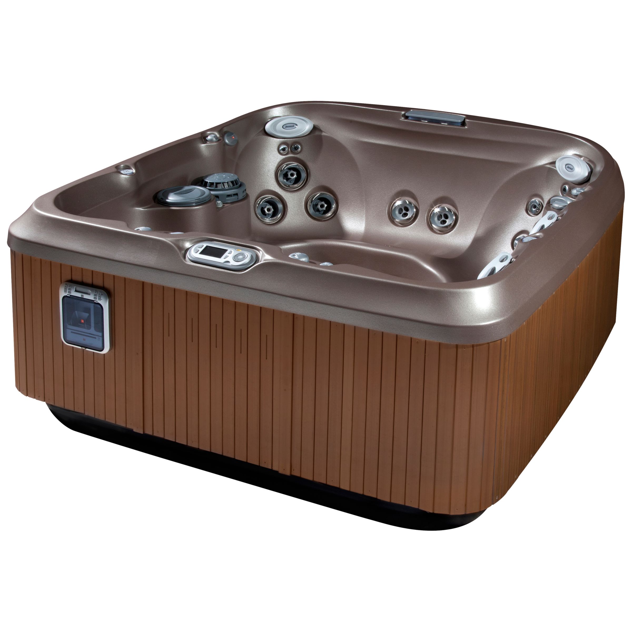 Jacuzzi UK Deluxe Outdoor Hot Tub, Sand Acrylic / Teak Cabinet