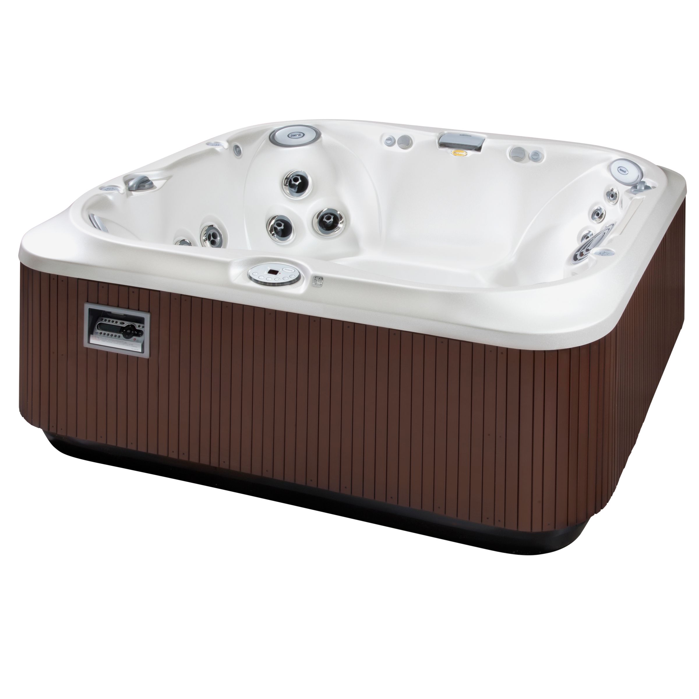 Jacuzzi UK Party Outdoor Hot Tub, Pearl Acrylic / Roast Chestnut Cabinet