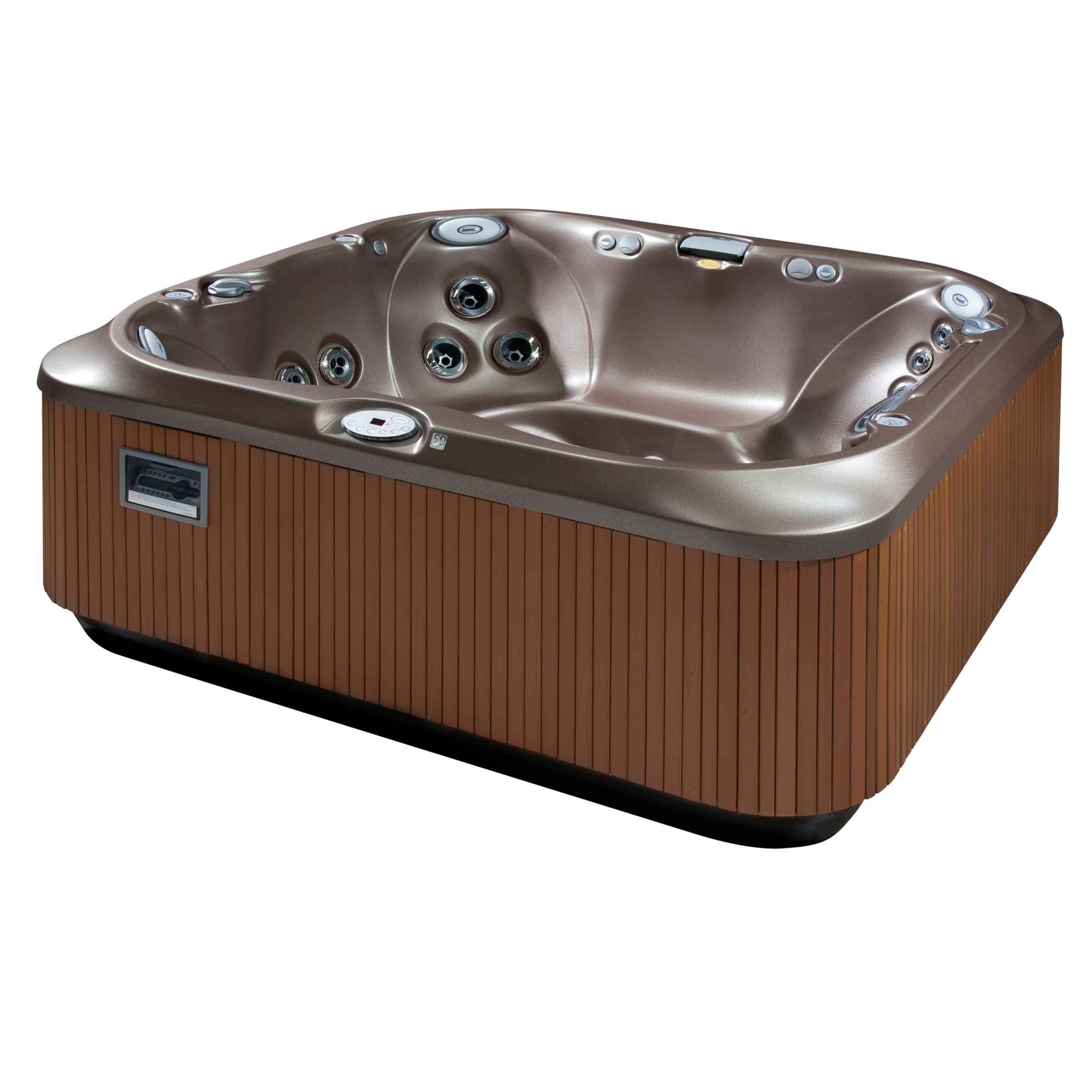 Jacuzzi UK Party Outdoor Hot Tub, Sand Acrylic / Teak Cabinet