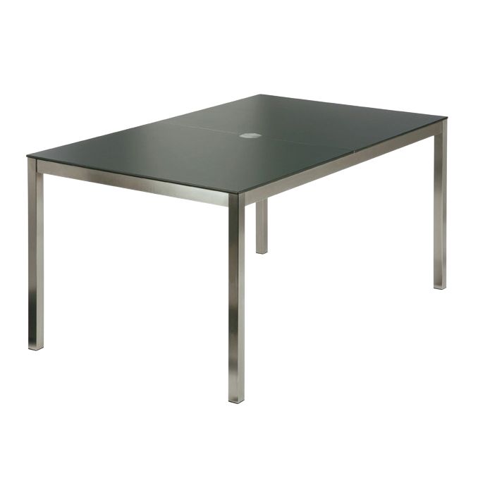 Barlow Tyrie Equinox Rectangular 6 Seater Outdoor Dining Table, Stainless Steel, width 145cm