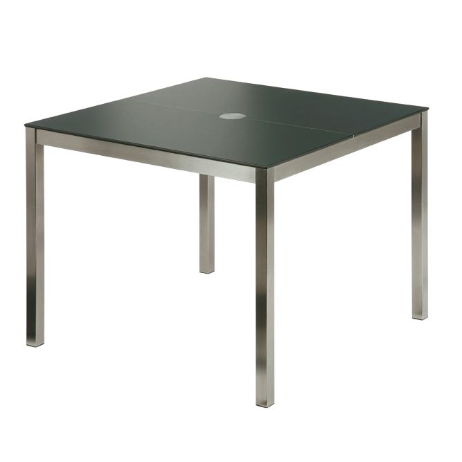 Barlow Tyrie Equinox Square 4 Seater Outdoor Dining Table, Stainless Steel, width 90cm