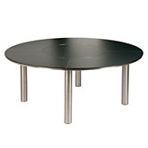 Barlow Tyrie Equinox Round 6 Seater Outdoor Dining Table with Lazy Susan, Stainless Steel, width 150cm