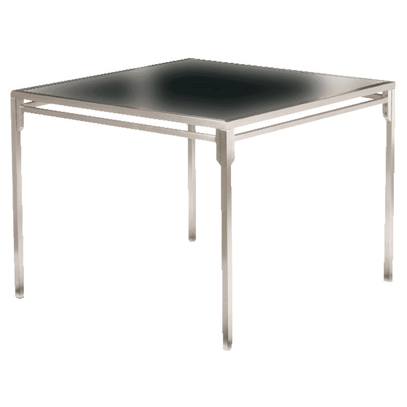 Barlow Tyrie Quattro Square 4 Seater Outdoor Dining Table, Stainless Steel, width 95cm