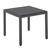 Gloster Azore Square 4 Seater Outdoor Dining Table, Slate / Glass, width 87cm