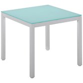 Gloster Azore Square 4 Seater Outdoor Dining Table, Frost / Glass, width 87cm
