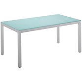 Gloster Azore Rectangular 6 Seater Outdoor Dining Table, Frost / Glass, width 160cm