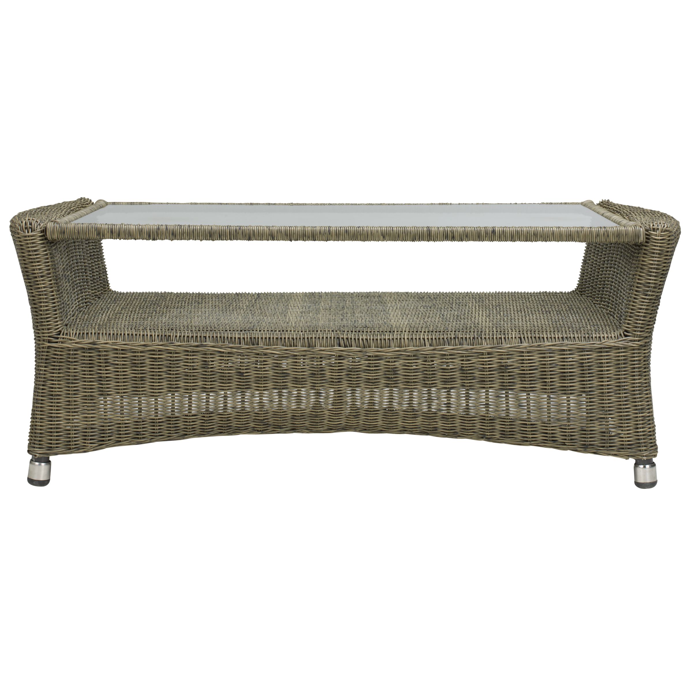 John Lewis Rimini Rectangular Outdoor Coffee Table, Synthetic Wicker, 102 x 52cm, width 102cm