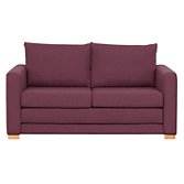John Lewis Maisie Small Sofa Bed, Damson / Light Leg, width 142cm