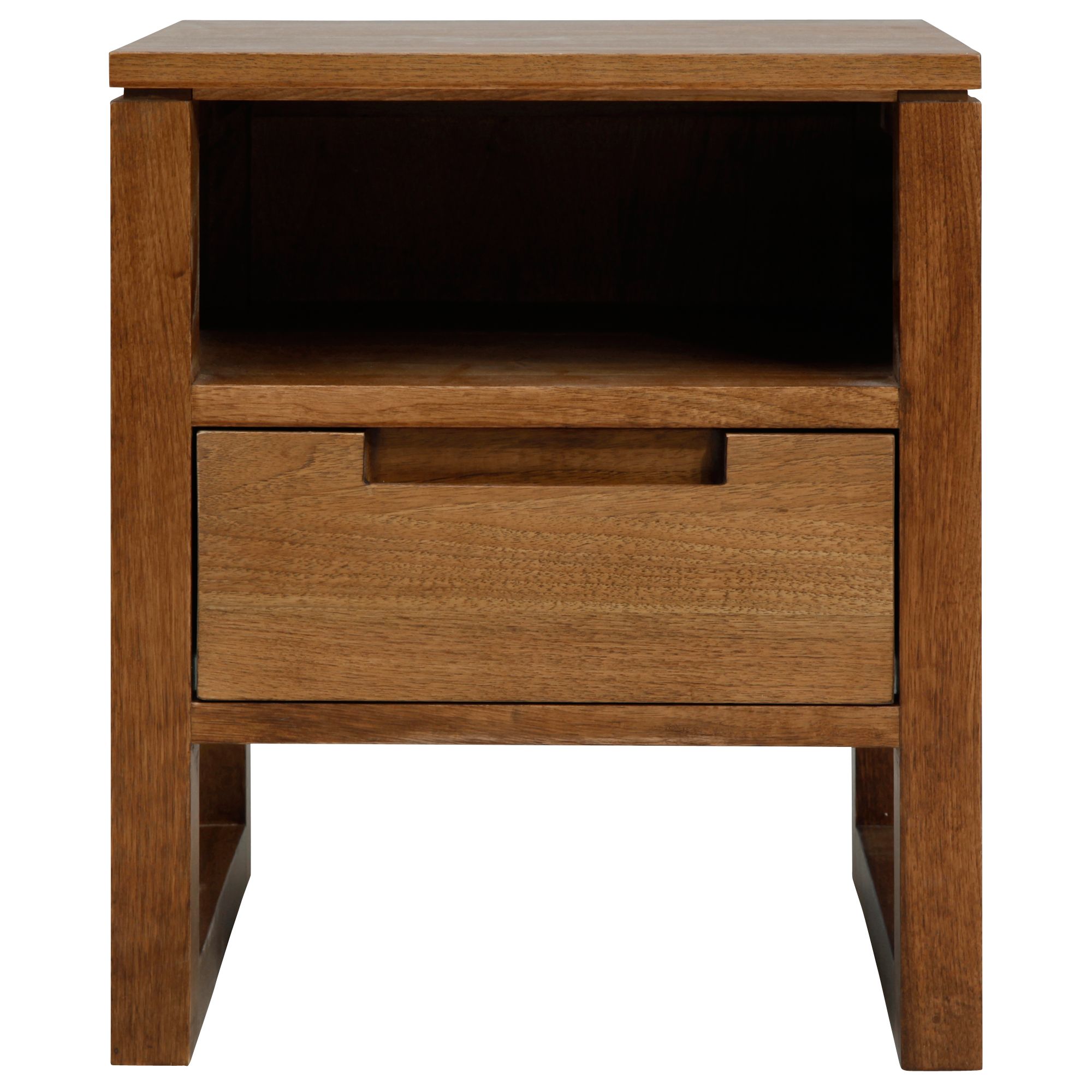 John Lewis Carson Bedside Table, Walnut Stain