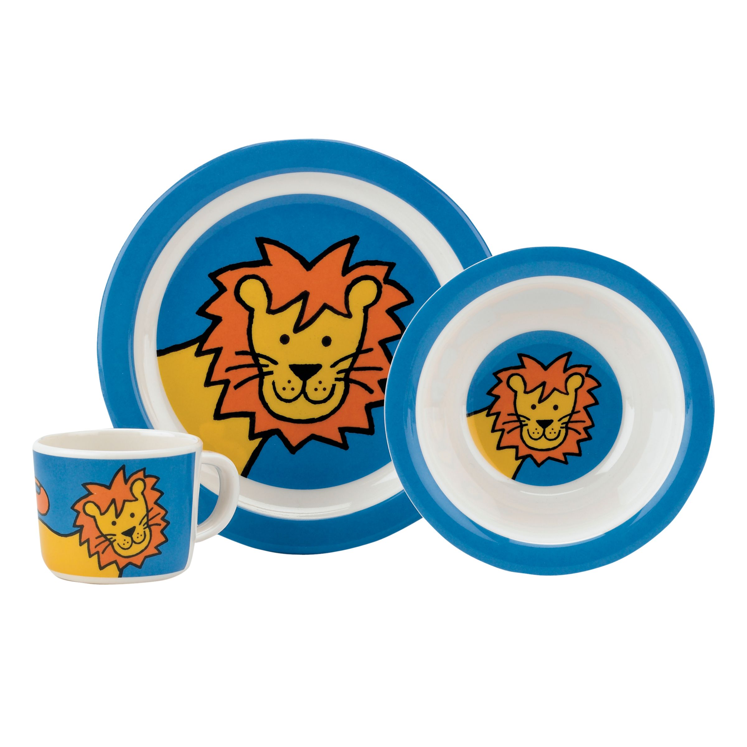 Jellycat Lion Melamine Dinner Set, Blue