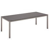 Gloster Azore Rectangular 8 Seater Outdoor Dining Table, Tungsten / Glass, width 220cm