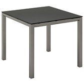 Gloster Azore Square 4 Seater Outdoor Dining Table, Tungsten / Glass, width 87cm