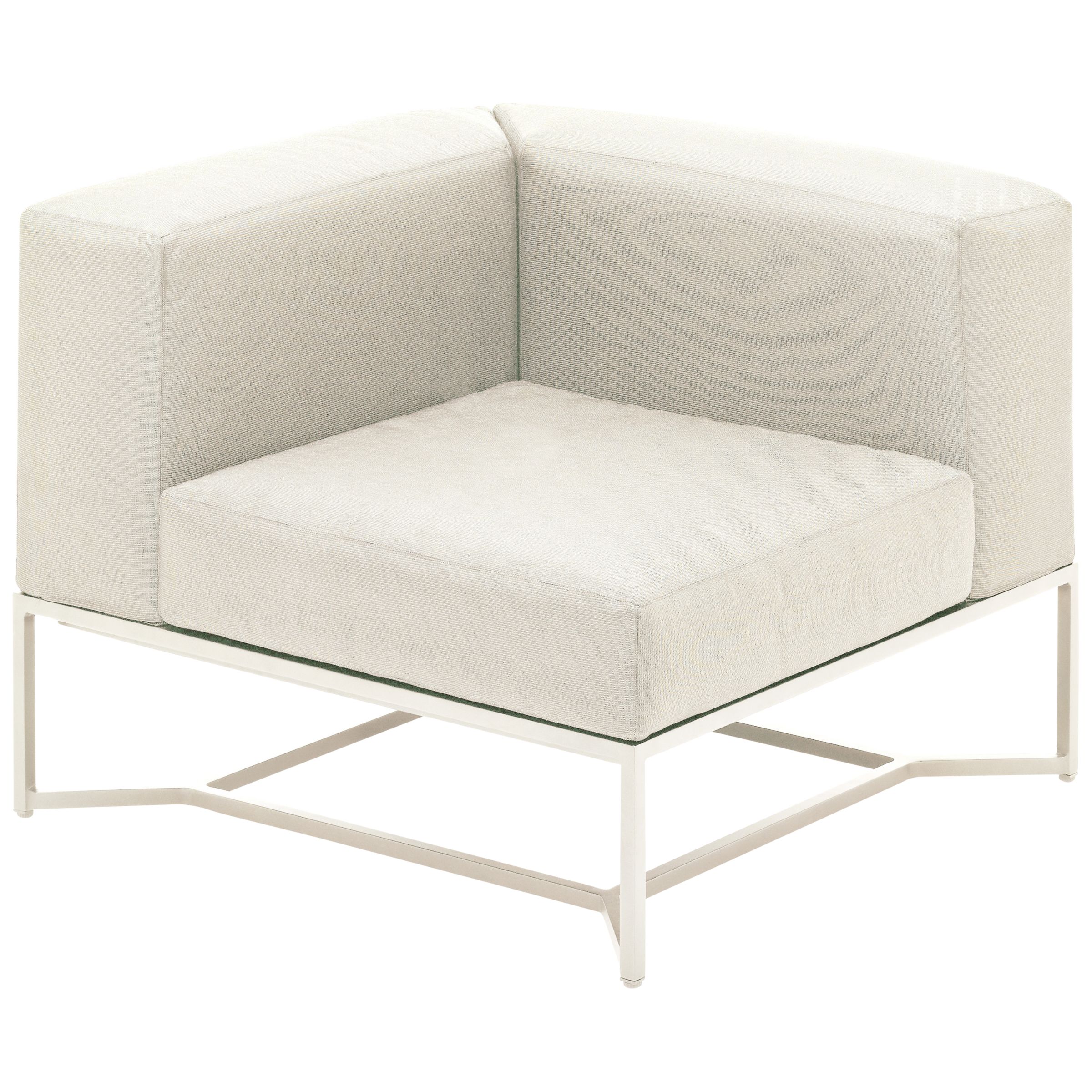 Gloster Bloc Outdoor Corner / End Unit, White / Ivory at JohnLewis