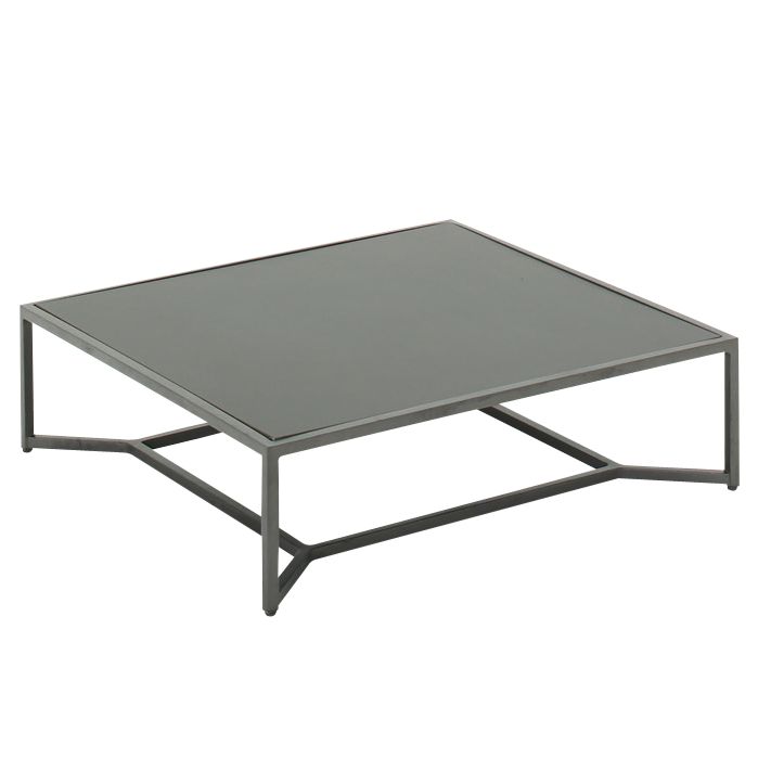 Gloster Bloc Low Square Outdoor Coffee Table, Cinder, 90 x 90cm, width 90cm