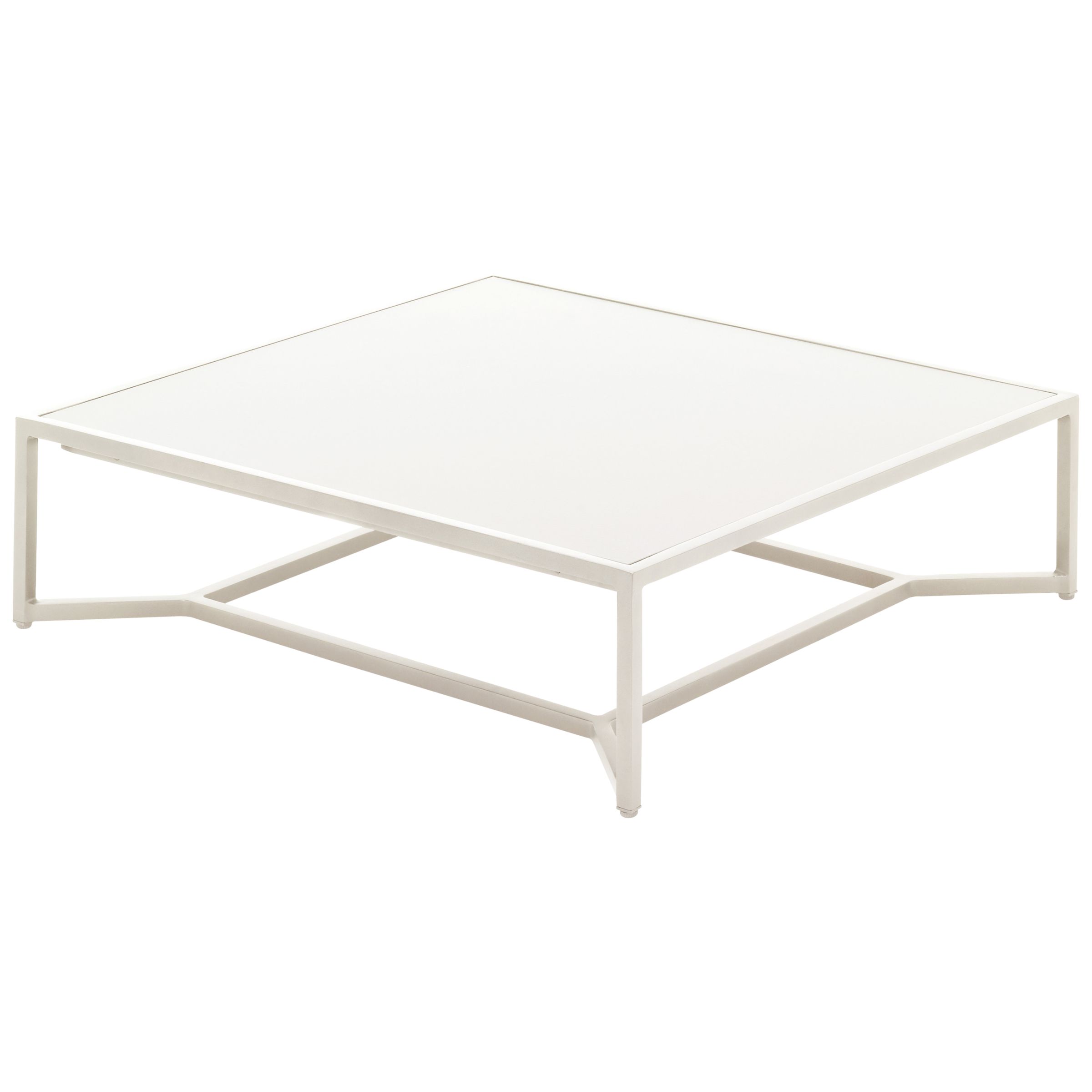 Gloster Bloc Low Square Outdoor Coffee Table, White, 90 x 90cm, width 90cm