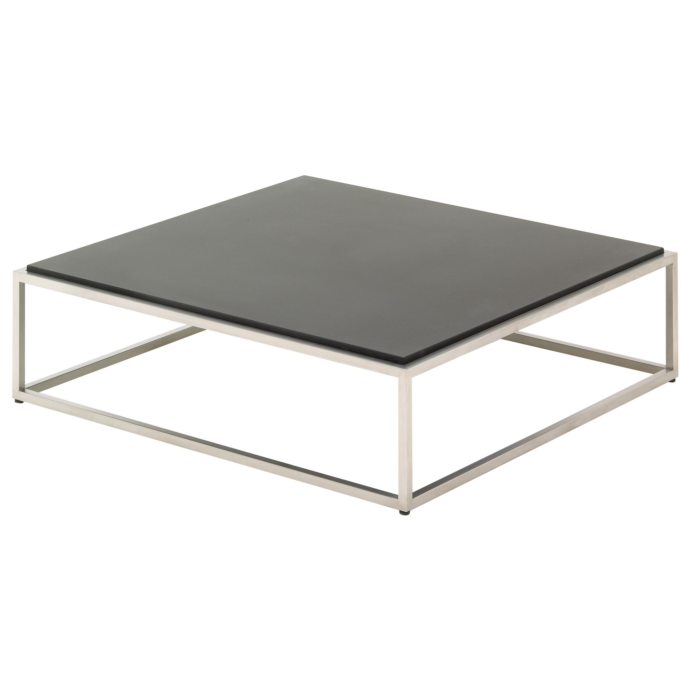 Gloster Cloud Square Outdoor Coffee Table, Quartz Top, Onyx, 100 x 100cm, width 100cm