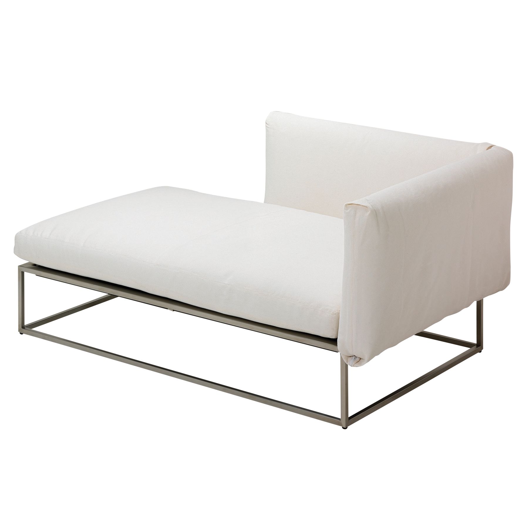 Gloster Cloud 100 x 150 Outdoor Right End Half Arm Unit, Ivory at John Lewis
