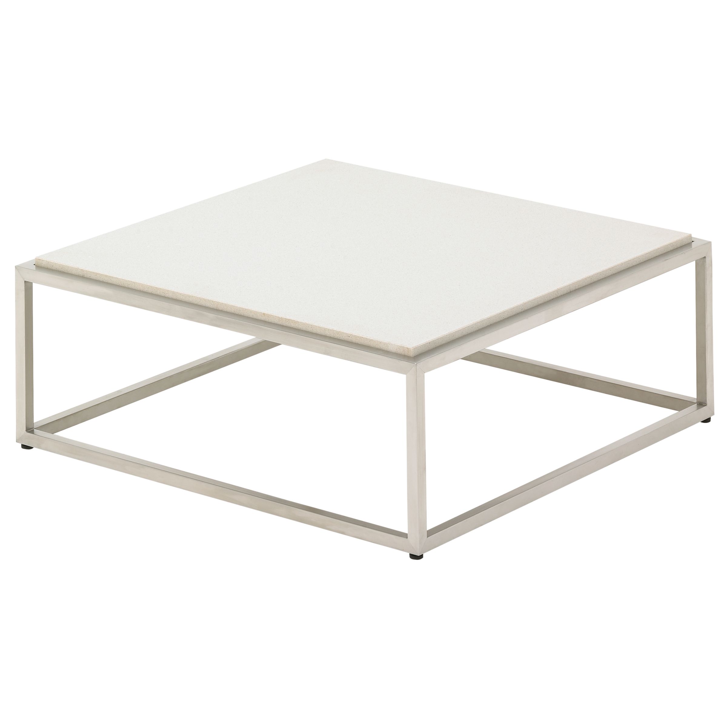 Gloster Cloud Square Outdoor Coffee Table, Quartz Top, Ivory, 75 x 75cm, width 75cm