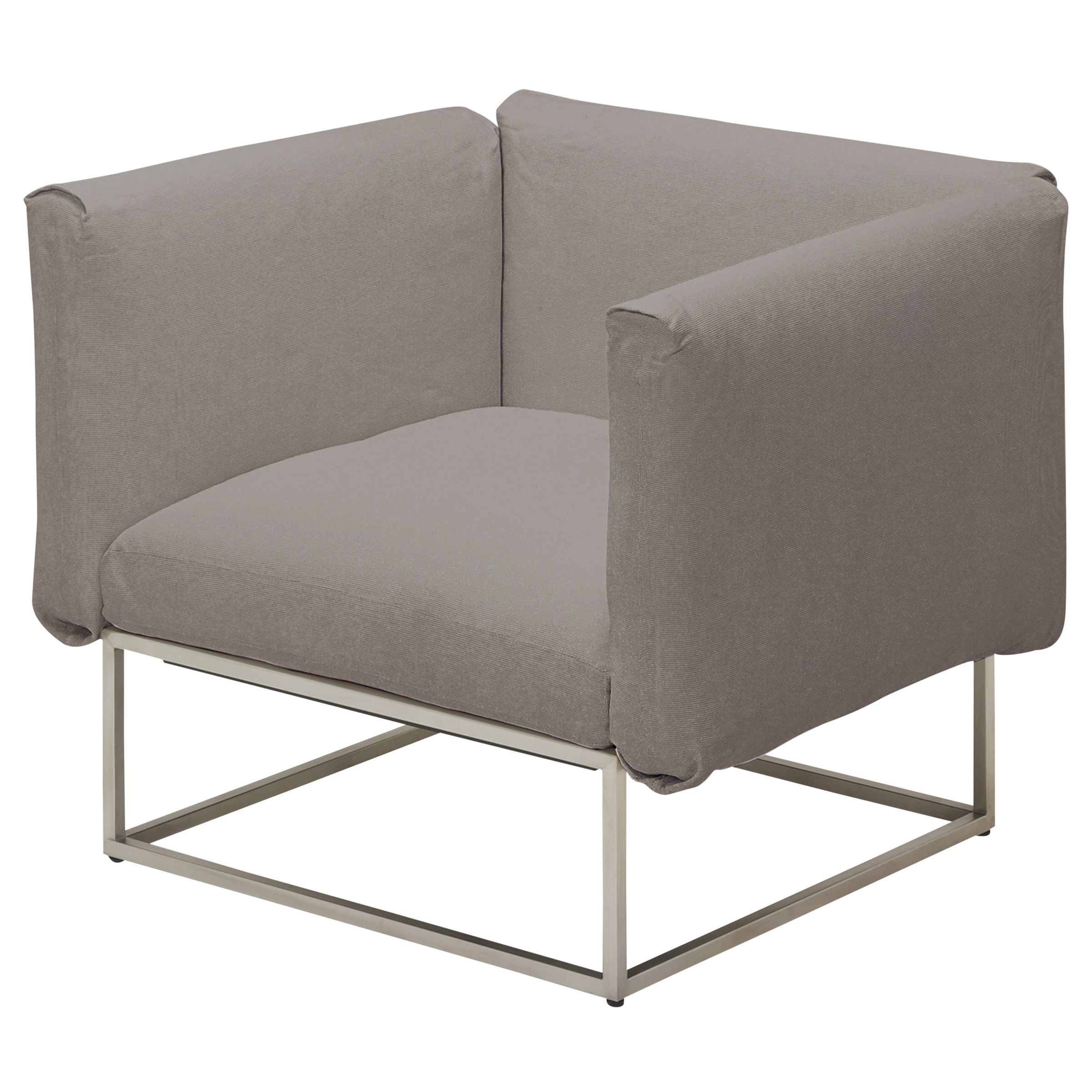 Gloster Cloud 75 x 75 Outdoor Lounge Chair with Arms, Taupe at John Lewis