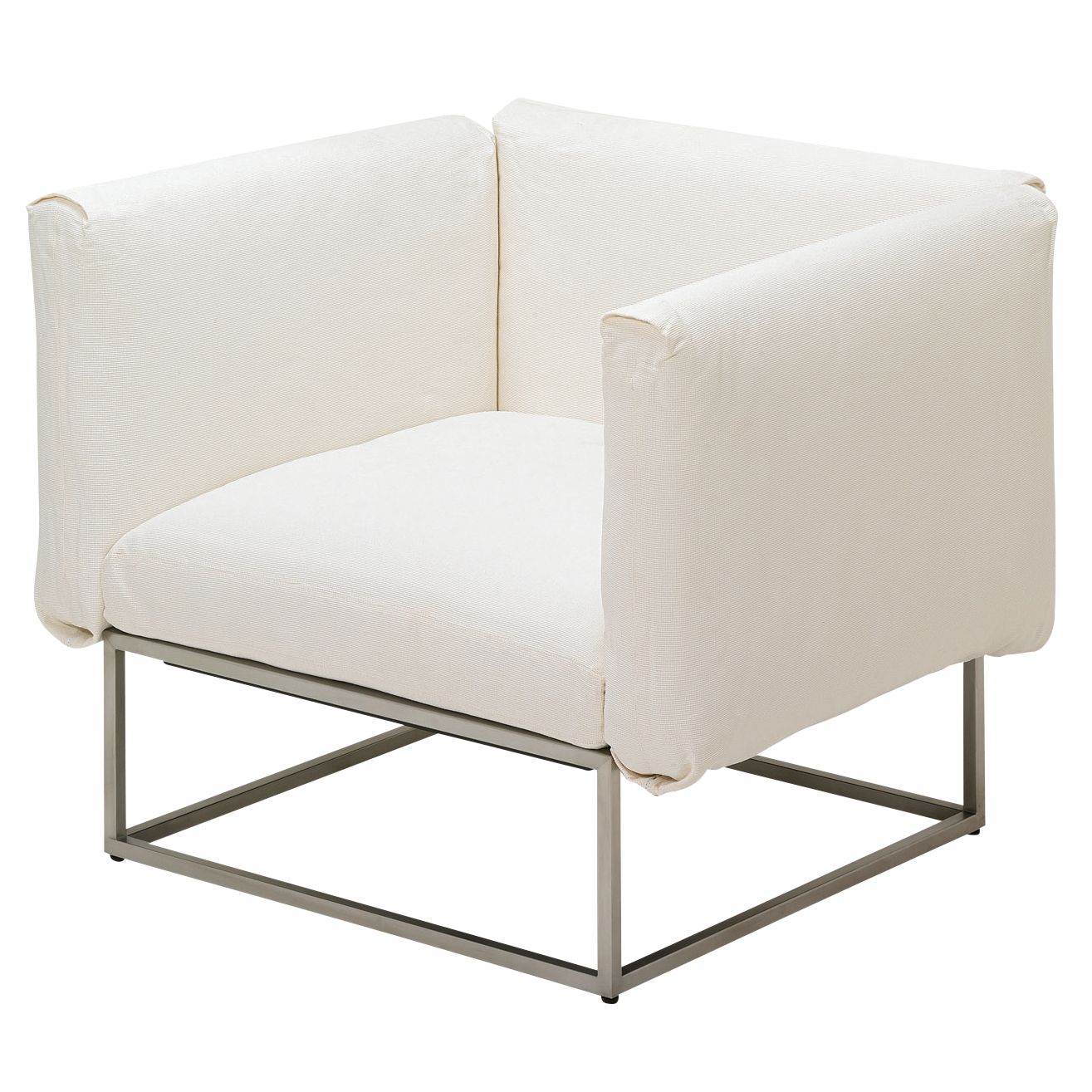 Gloster Cloud 75 x 75 Outdoor Lounge Chair with Arms, Ivory at John Lewis