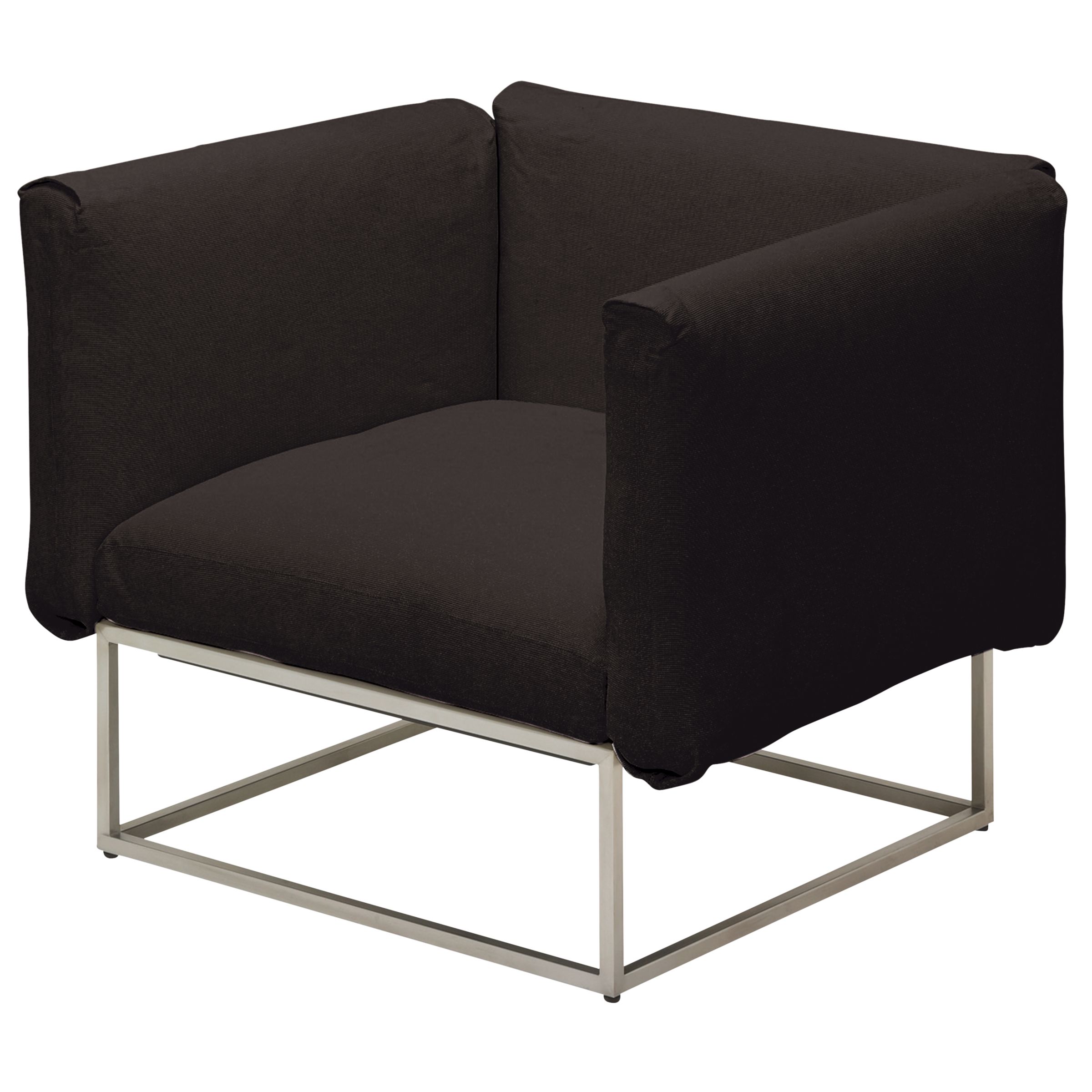 Gloster Cloud 75 x 75 Outdoor Lounge Chair with Arms, Onyx