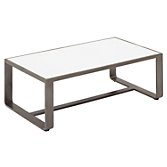 Gloster Club Rectangular Outdoor Coffee Table, Tungsten / White HPL, 71 x 41cm, width 122cm