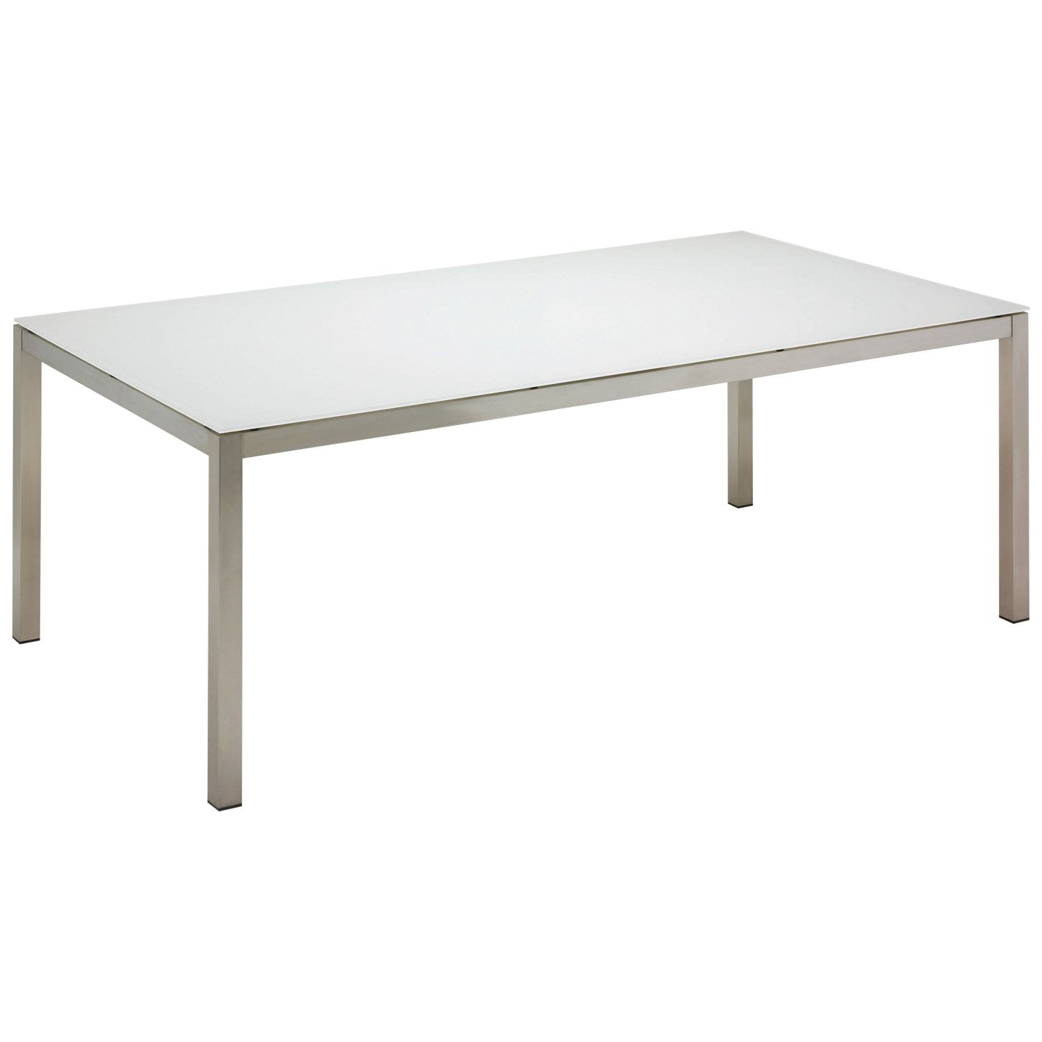 Gloster Kore Rectangular 8 Seater Outdoor Dining Table, White Glass, width 206cm