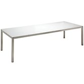Gloster Kore Rectangular 10 Seater Outdoor Dining Table, White Glass, width 280cm
